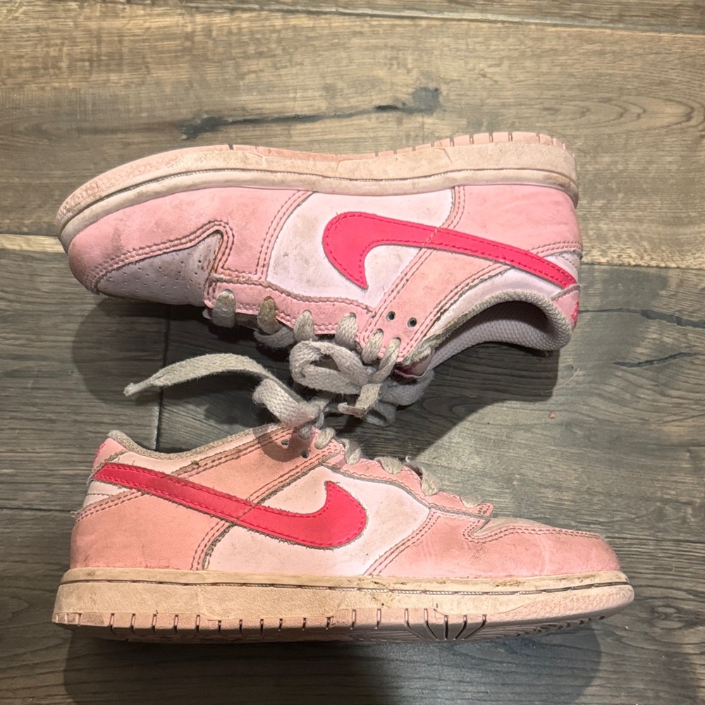Nike Girls pink on pink Barbie dunks size 12.5c